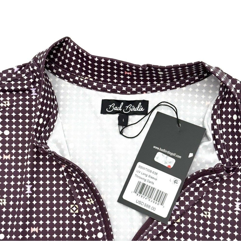 NWT New Bad Birdie Women's UV Quarterzip Pullover Large L Golf Shirt Polo LS Top - Picture 3 of 3